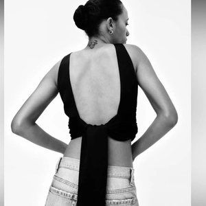 Black Open Back Zara Shirt